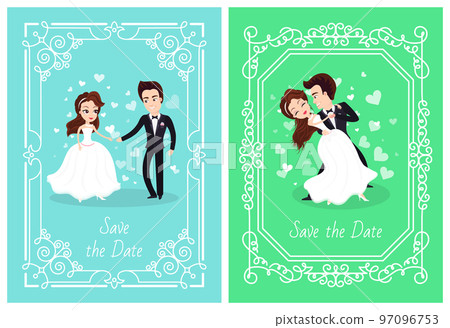 Wedding Celebration of Bride and Groom Couple 97096753