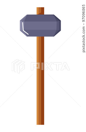Hammer with Wooden Handle, Tool For Works Vector 97096865