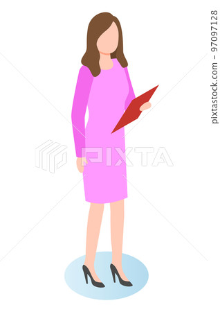 Professional Employee Woman Presenting Vector 97097128