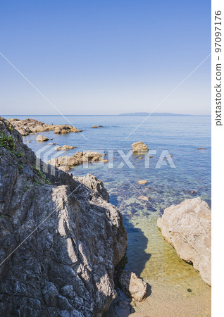 Sea overlooking Awashima, Niigata Sea overlooking Awashima, Niigata 97097176