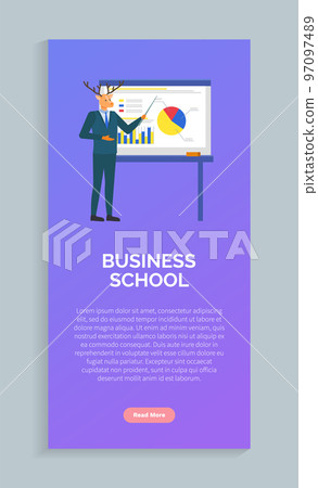 Deer Hipster Animal Presenting Statistics Vector Deer Hipster Animal Presenting Statistics Vector 97097489
