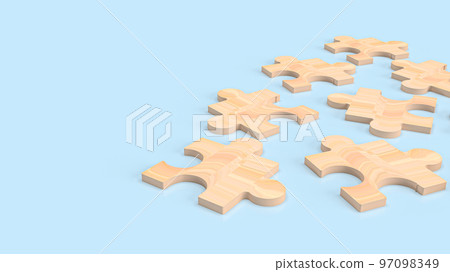 wood  jigsaw for business background  3d rendering 97098349