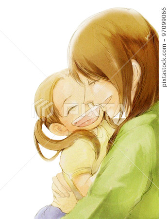 A mother holding a daughter 97099066