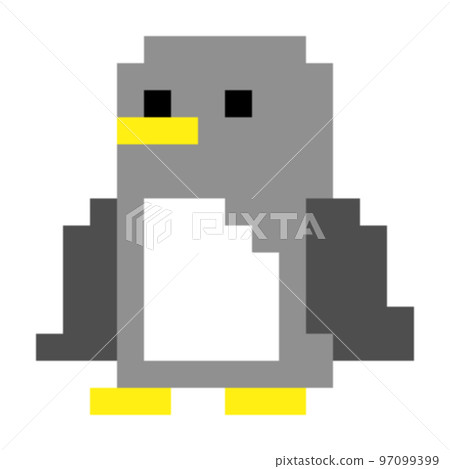 Pixel art icon penguin gray Pixel art icon penguin gray 97099399