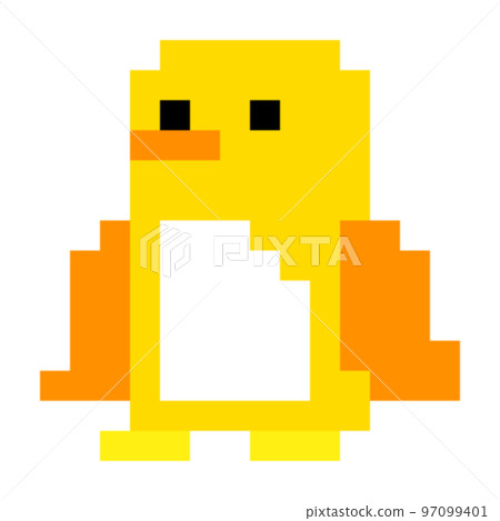 Pixel art icon penguin yellow Pixel art icon penguin yellow 97099401
