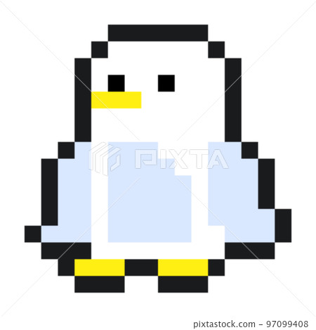像素藝術圖標企鵝白色 像素藝術圖標企鵝白色 97099408