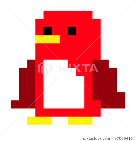 Pixel art icon penguin red 97099416