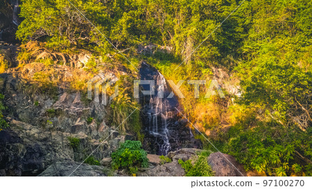 Silvermine Waterfall in Mui Wo , Lantau Island , Hong Kong Silvermine Waterfall in Mui Wo , Lantau Island , Hong Kong 97100270
