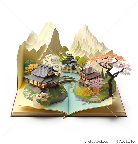 Pop-up book Ukiyo-e / Japanese image --AI-generated image-- 97101110