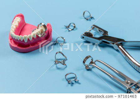 Set of metal dental instruments for teeth dental care 97101463