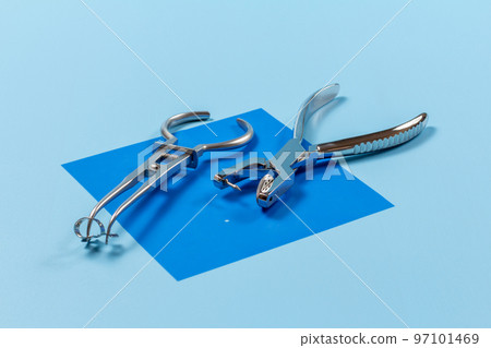 Set of metal dental instruments for teeth dental care Set of metal dental instruments for teeth dental care 97101469