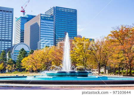 Autumn in Tokyo, Hibiya Park in Autumn, Large Fountain 97103644