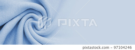 Knitted woolen blue texture banner background 97104246