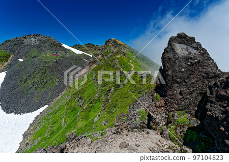 The summit of Mt. Chokai in summer seen from the outer rim of Mt. 97104823