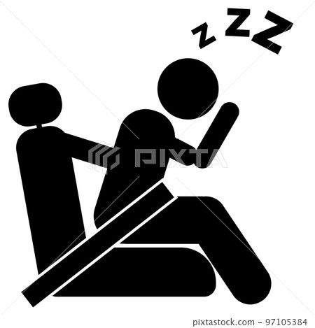 Don't drive tired on white background. flat style. Don't drive tired on white background. flat style. 97105384