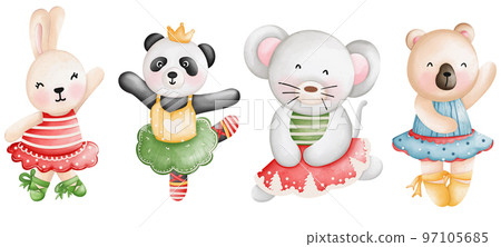 Watercolor cute circus, animal circus,... - Stock Illustration ...