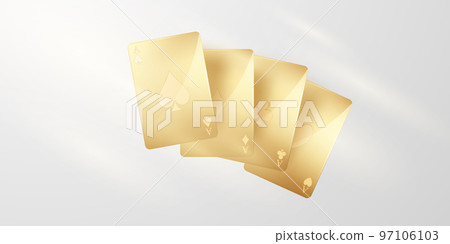 casino card design background on neon light on luxury golden background vector illustration 97106103