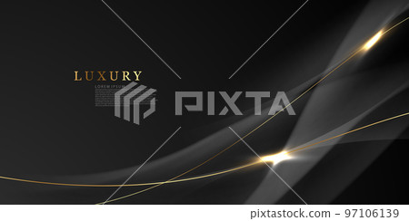 Abstract modern design black background with luxury golden elements vector illustration. 97106139
