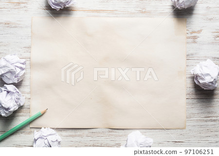 Concept of creativity and inspiration presented by blank papershit. Place your text 97106251