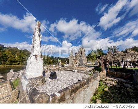The historic Abbey Graveyard in Donegal town, which was build by Hugh O Donnell in 1474, in County Donegal - Ireland The historic Abbey Graveyard in Donegal town, which was build by Hugh O Donnell in 1474, in County Donegal - Ireland 97106456