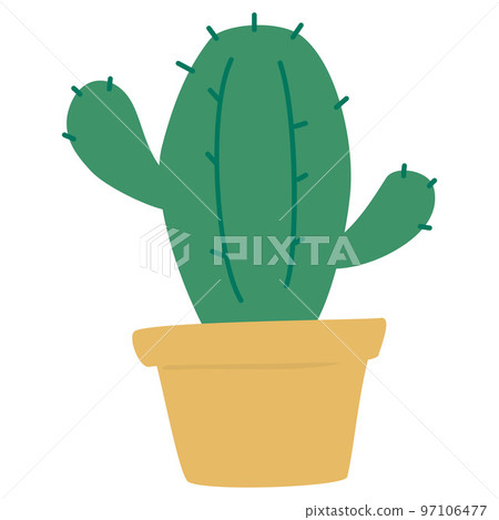 盆栽仙人掌手繪插畫 97106477