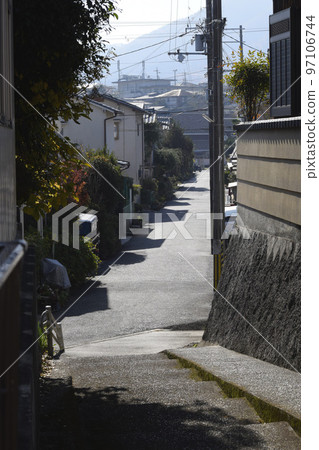 日本住宅區風景，地方城市街道，後巷風景 97106744