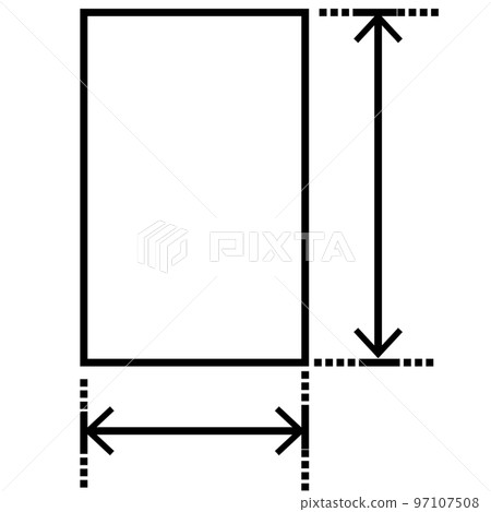 height and width icon on white background. area or size sign. dimension symbol. flat style. height and width icon on white background. area or size sign. dimension symbol. flat style. 97107508