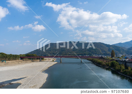 德島縣美間市交流橋吉野川 德島縣美間市交流橋吉野川 97107680