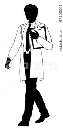 Scientist Engineer Survey Clipboard Man Silhouette 97108001