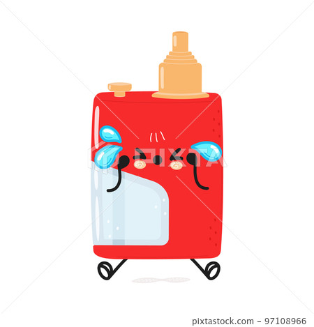 Cute sad vape character. Vector hand drawn cartoon kawaii character illustration icon. Isolated on white background. Sad vape character concept Cute sad vape character. Vector hand drawn cartoon kawaii character illustration icon. Isolated on white background. Sad vape character concept 97108966