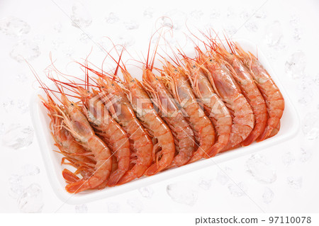 冰背景下包裝的阿根廷野生紅蝦 97110078