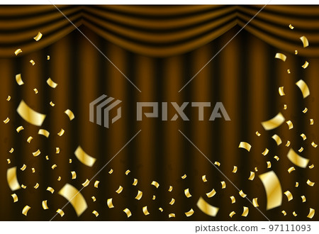 Golden confetti and curtain _ Brown 97111093