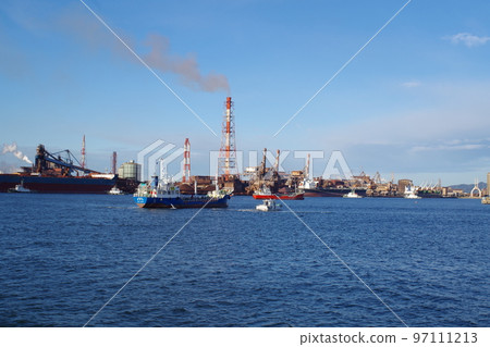 View of the steelworks in the Mizushima industrial area 97111213