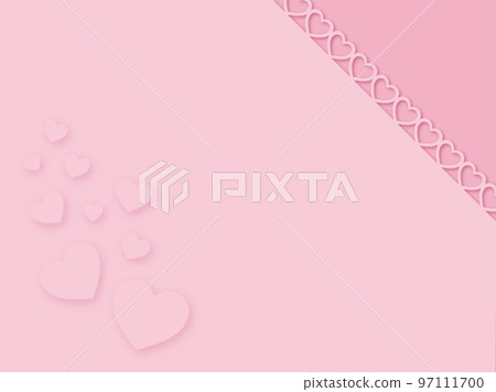 Paper craft style heart background material _ pink Paper craft style heart background material _ pink 97111700