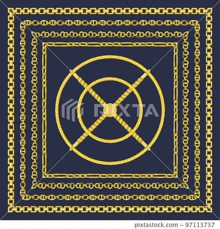 Border pattern with retro hand-drawn sketch golden chain on dark background. Drawing engraving texture. Great design for fashion, textile, decorative frame, yacht style card. Border pattern with retro hand-drawn sketch golden chain on dark background. Drawing engraving texture. Great design for fashion, textile, decorative frame, yacht style card. 97113737