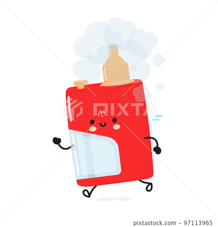 Cute funny running vape. Vector hand drawn... - Stock Illustration  [97113965] - PIXTA