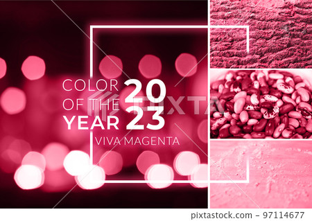 Defocus blurred abstract red bokeh background. Color of the year 2023. Viva magenta tint. Festive spotted glitter background. Blurry music performance in rock band concert. Light holiday Out of focus Defocus blurred abstract red bokeh background. Color of the year 2023. Viva magenta tint. Festive spotted glitter background. Blurry music performance in rock band concert. Light holiday Out of focus 97114677