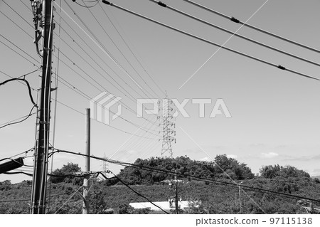 Transmission line (monochrome) Transmission line (monochrome) 97115138