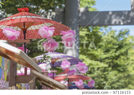 栗子節繖花裝飾日本傘 Kagura Edo no Sato Kagura Okunitama Shrine Chestnut Stall 97116155