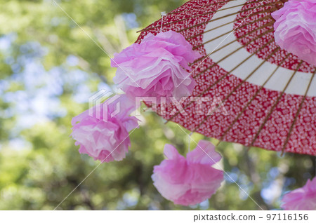 栗子節繖花裝飾日本傘 Kagura Edo no Sato Kagura Okunitama Shrine Chestnut Stall 97116156