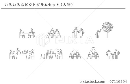 Various pictogram sets, vector material 97116394