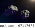 Asteroids in space. 97117678