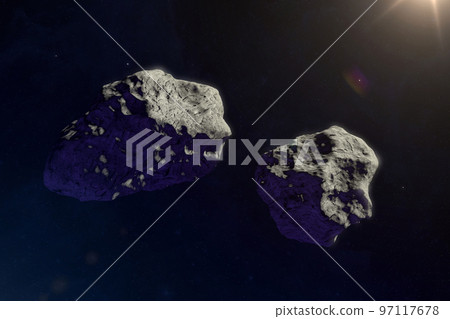 Asteroids in space. 97117678