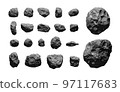Set of asteroids isolated on white background. 97117683