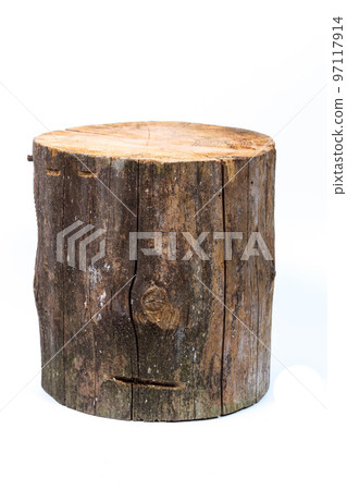 log stump isolated on a white background log stump isolated on a white background 97117914