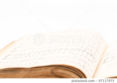 musical composition book opened musical composition book opened 97117973