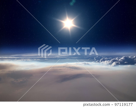 Earth, Sun and space. 97119177