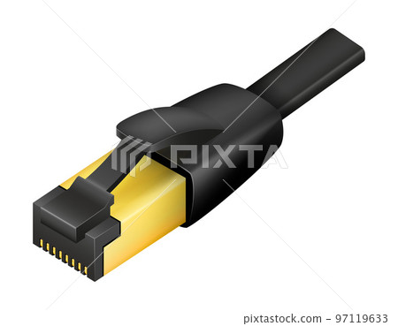 lan plug for internet transmission vector illustration 97119633