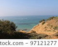 landscape to the water  bay sea near the beach with nature blue sky from top of the cliff sand view coast 97121277
