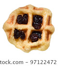 Waffle with raisins isolated on white background 97122472